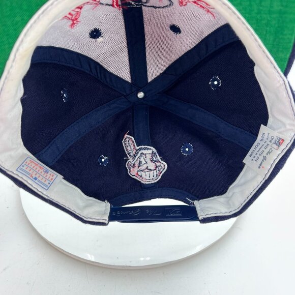 Cleveland Indians The Games One Size Fits All Blue Navy Red Snap Back Cap Hat - Picture 8 of 11
